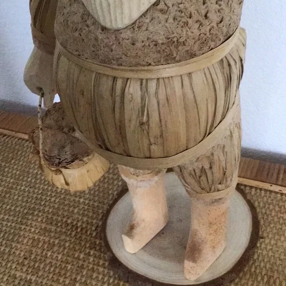 In excellent condition, vintage hand made corn husk Santa .